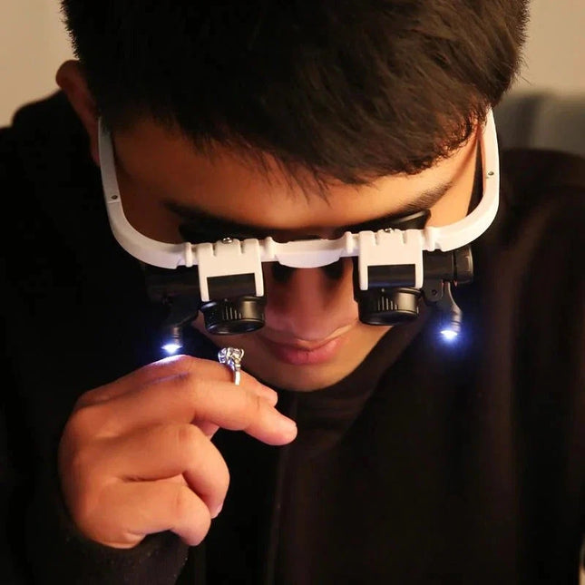 Magnifying Glasses with Light, LED Magnifying Glasses with 8x 15x 23x Lenses