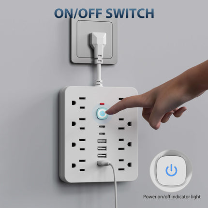 Power Strip with USB C, Wall Mount Power Strip with Overload Protection – image 4