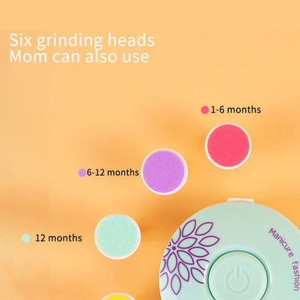 Battery Operated Nail Trimmer, Newborn Nail Trimmer with 6 Grinding Heads – image 9