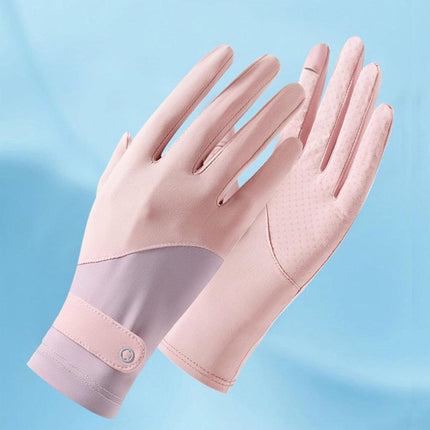 Womens UV Sun Protection Driving Gloves Breathable Ice Silk Touchscreen Anti Slip Summer Sunblock Gloves for Women