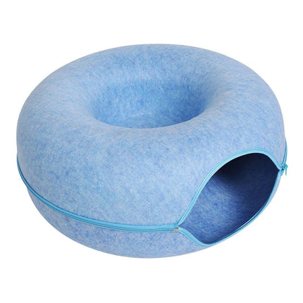 Felt Cat Tunnel Bed and Cat Cave Play Toy, Round Donut Pet Nest for Kittens – image 13