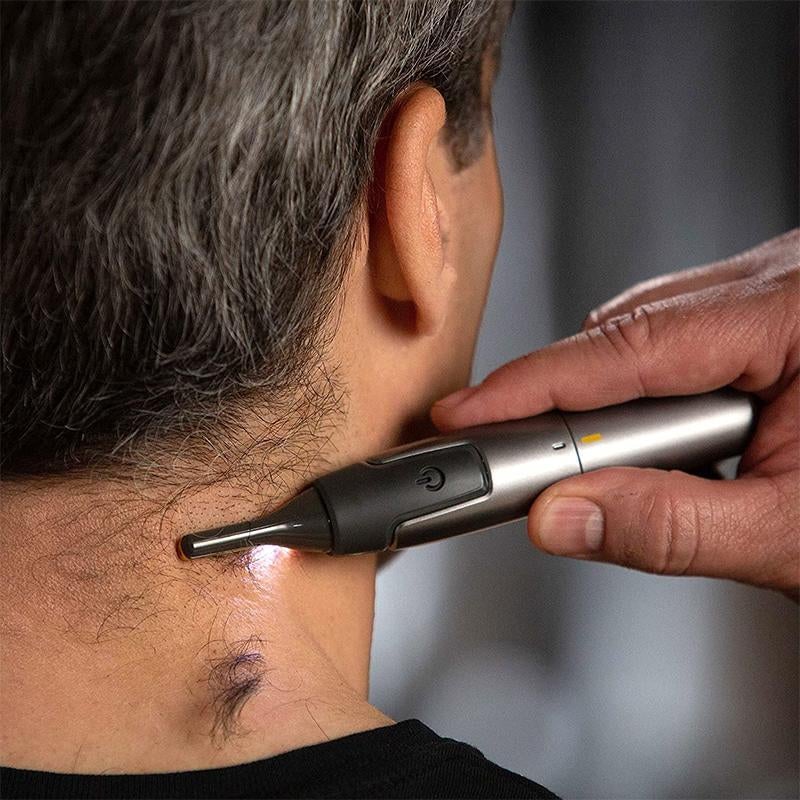 Tuzwa Precision Grooming Trimmer – Cordless Nose, Ear, Eyebrow, Beard & Mustache Detail Trimmer with Stainless Steel Blade & LED Light