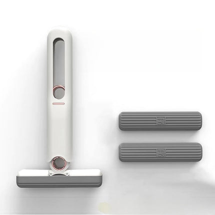Mini Mop for Small Spaces, Handheld Rotating Mop with Wringer, Foldable Wet Dry Mop for Car and Kitchen