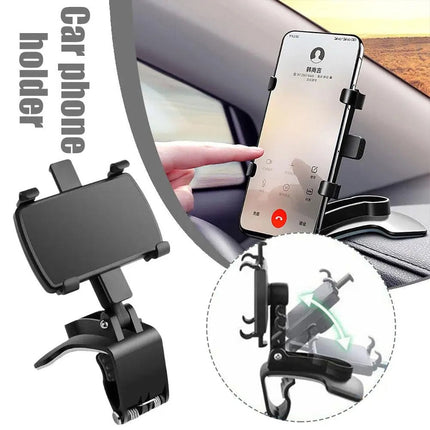 Car Phone Holder for Dashboard Sun Visor and Rearview Mirror, Spring Clip – image 4