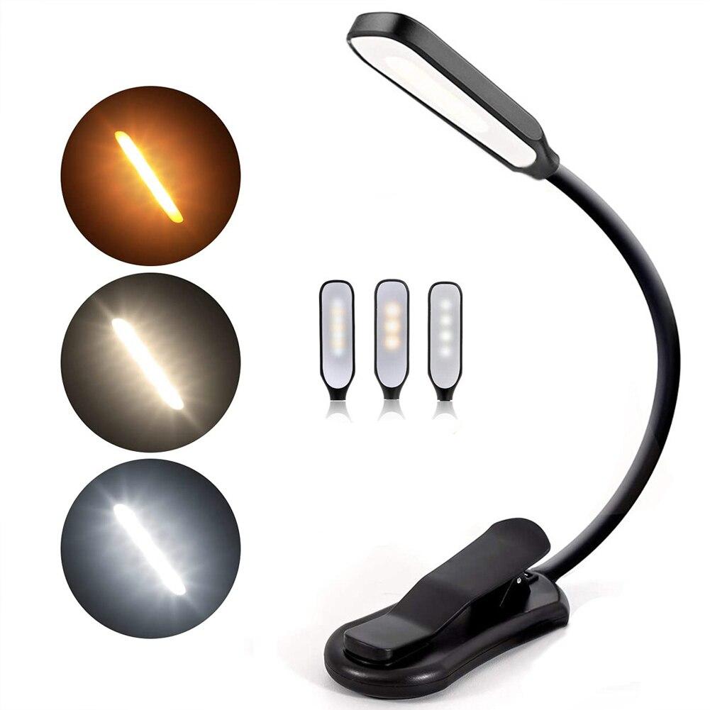 Tuzwa Rechargeable Clip-On Reading Light – 3 Color Modes, Adjustable Brightness, 9 LEDs, 1000mAh Battery & USB Charging