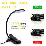 Tuzwa Rechargeable Clip-On Reading Light – 3 Color Modes, Adjustable Brightness, 9 LEDs, 1000mAh Battery & USB Charging