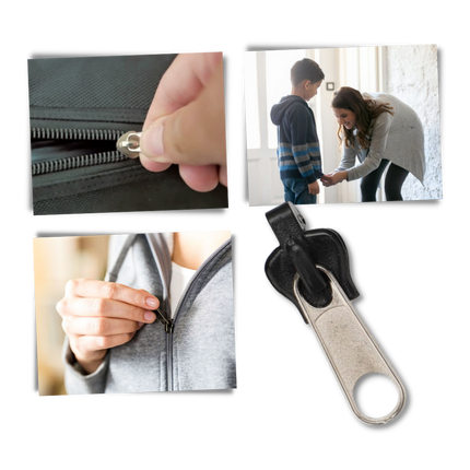 Zipper Repair Kit, Clip On Zipper Slider Replacement 6 Pack with Pull Tabs, Replacement Zipper Pull for Jeans and Coats
