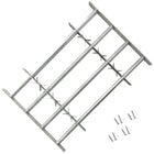 Window Security Bars, Adjustable Security Grille for Windows with 4 Crossbars, Galvanized Steel Window Grille