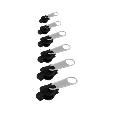 Zipper Repair Kit, Clip On Zipper Slider Replacement 6 Pack with Pull Tabs