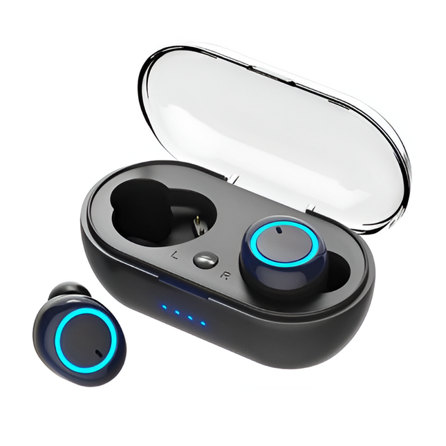 Wireless Headphones with Charging Case, Bluetooth Headphones for TV and Smartphone, Waterproof Bluetooth Headset for TV