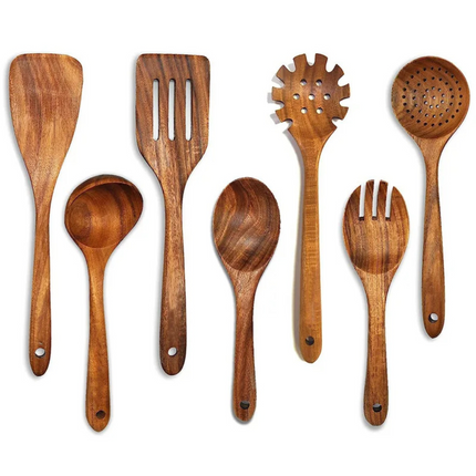 Wooden Kitchen Utensil Set, Teak Cooking Utensils