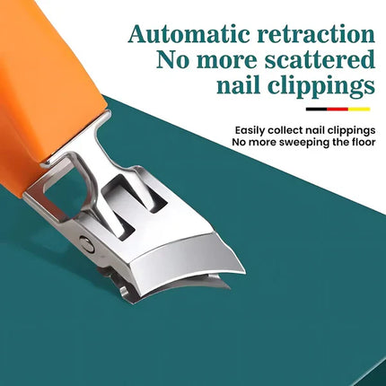 Wide Jaw Nail Clipper with Anti-Splash Catcher, Heavy Duty Stainless Steel Toenail Clippers for Thick Nails