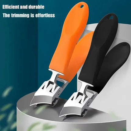 Wide Jaw Nail Clipper with Anti-Splash Catcher, Heavy Duty Stainless Steel Toenail Clippers for Thick Nails