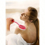 Tuzwa Exfoliating Bath Scrubber with Long Handle – Soft Bristle Body Brush for Shower, Deep Cleaning, Back Scrubbing & Gentle Exfoliation