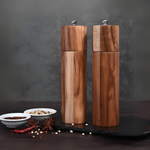 Acacia Wood Spice Grinder Set with Adjustable Coarseness | Elegant Salt and Pepper Mills for Flavorful Meals 1