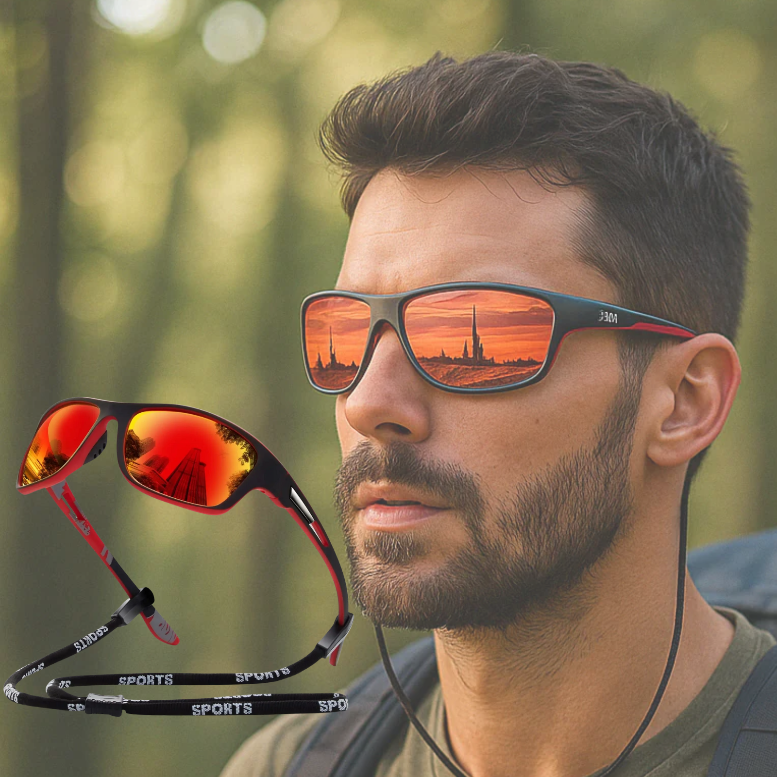 Active Vision | Men's Polarized Sports Sunglasses with UV400 Protection | Lightweight Wraparound Design for Outdoor Adventures 0