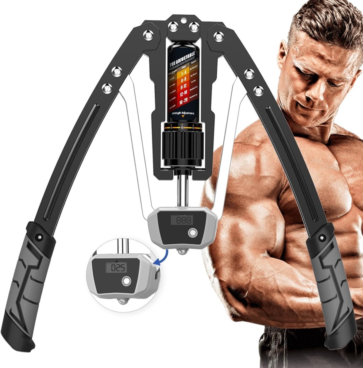 Adjustable Hydraulic Arm Trainer | 10-200 kg Resistance for Effective Upper Body Strength 9