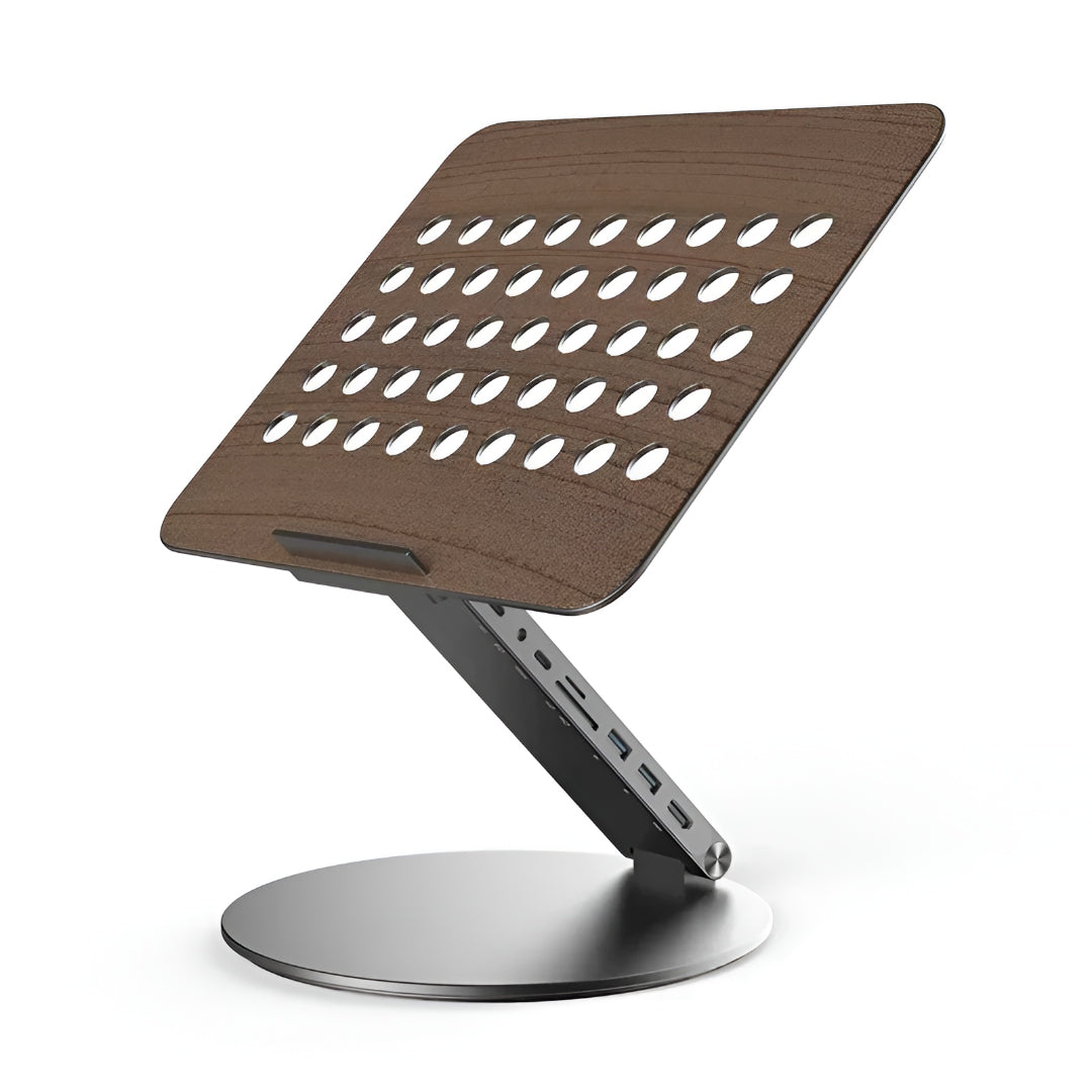 Adjustable Rotating Laptop Stand with USB C Docking Station | Versatile Design for Enhanced Productivity 0