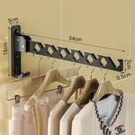 Adjustable Wall-Mounted Clothes Rack with Foldable Design for Space Efficiency 0