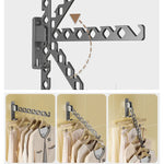 Adjustable Wall-Mounted Clothes Rack with Foldable Design for Space Efficiency 5