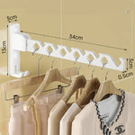Adjustable Wall-Mounted Clothes Rack with Foldable Design for Space Efficiency 7