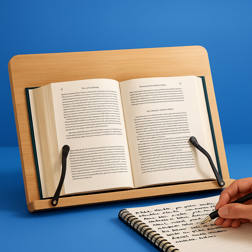Adjustable Wooden Book Stand for Reading with Ergonomic Design | Foldable Holder for Comfort and Versatility 0
