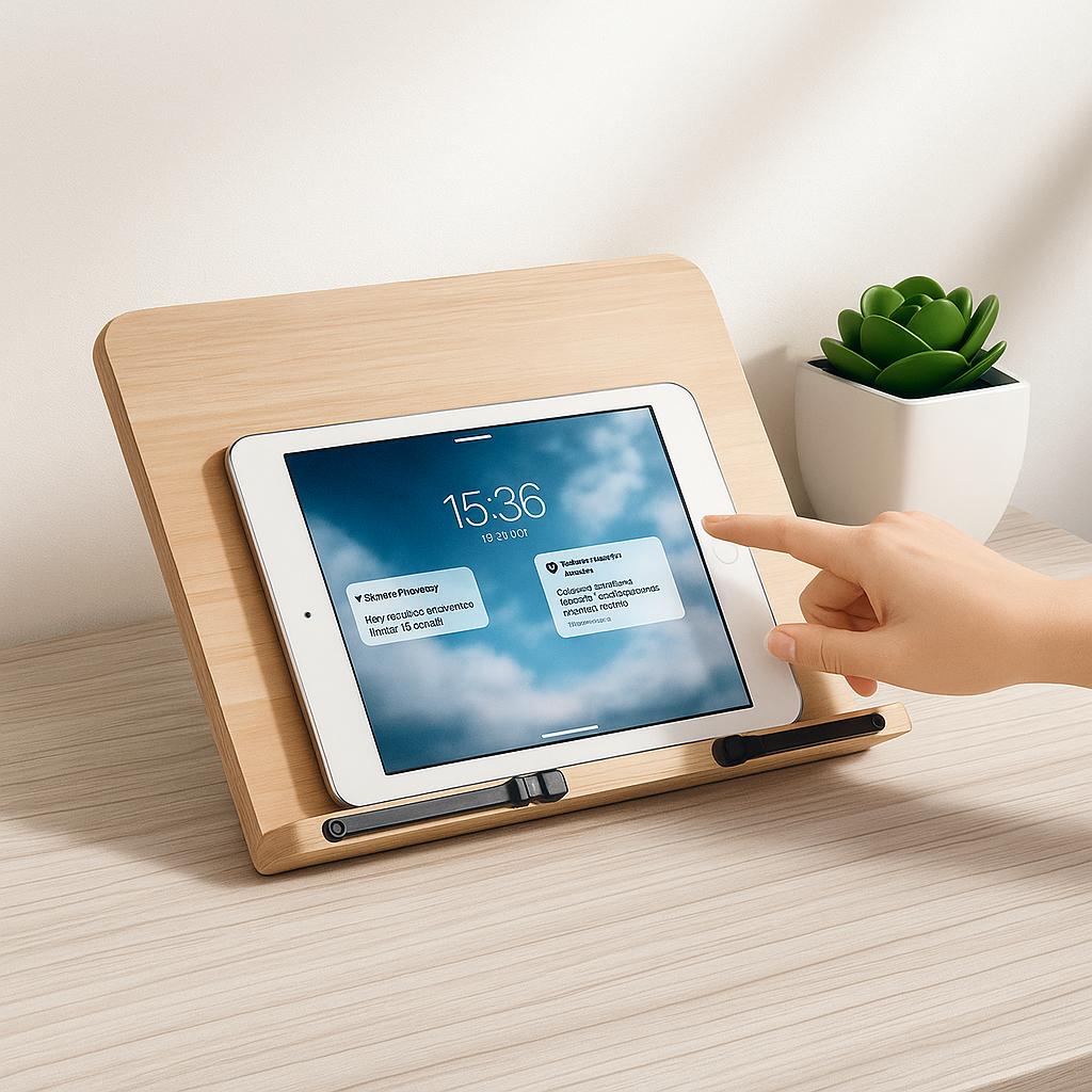 Adjustable Wooden Book Stand for Reading with Ergonomic Design | Foldable Holder for Comfort and Versatility 7