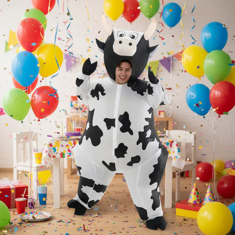 Adult Halloween Costumes | Inflatable Cow Costume with Eye-Catching Design for Fun Parties and Events 0