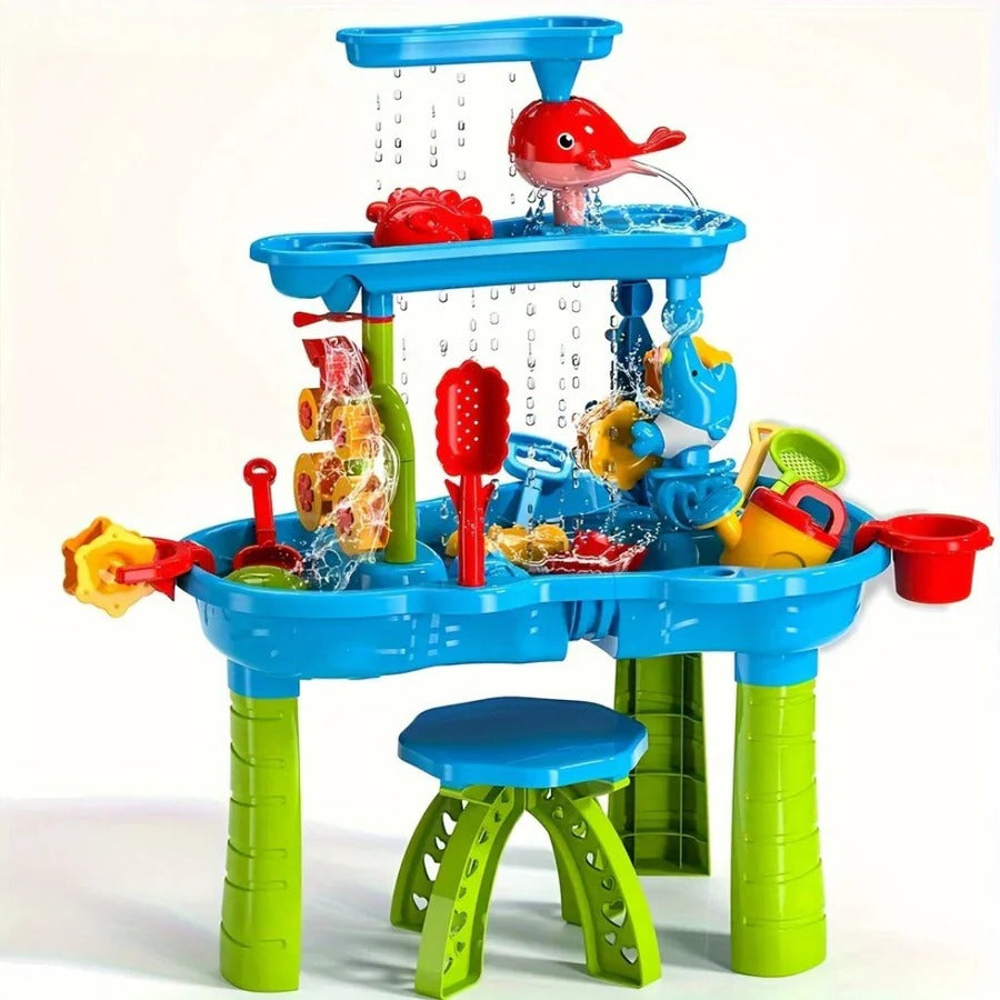 Adventure Play Table | Outdoor Sensory Table with Sand & Water Areas | Safe Design for Engaging Outdoor Fun 0
