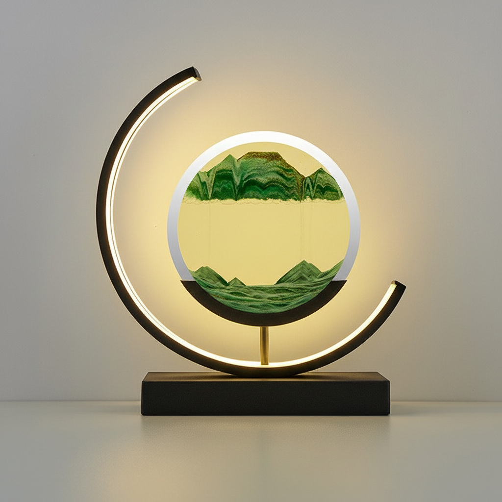 Aequora | Modern 3D Sand Bowl Table Lamp with Soothing LED Light | Artistic Design for Calming Ambiance 0