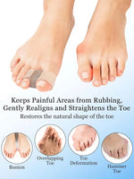 Tuzwa Soft Toe Separators for Bunions – Flexible Rubber Toe Spacers for Cushioning, Toe Alignment Support & Everyday Foot Comfort