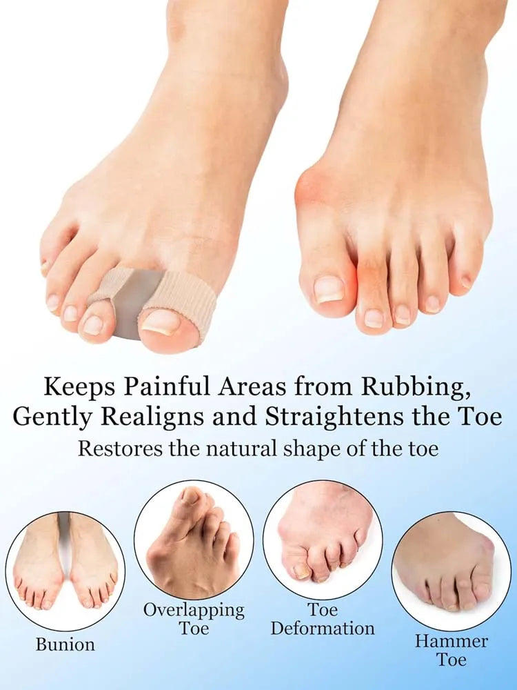 Tuzwa Soft Toe Separators for Bunions – Flexible Rubber Toe Spacers for Cushioning, Toe Alignment Support & Everyday Foot Comfort