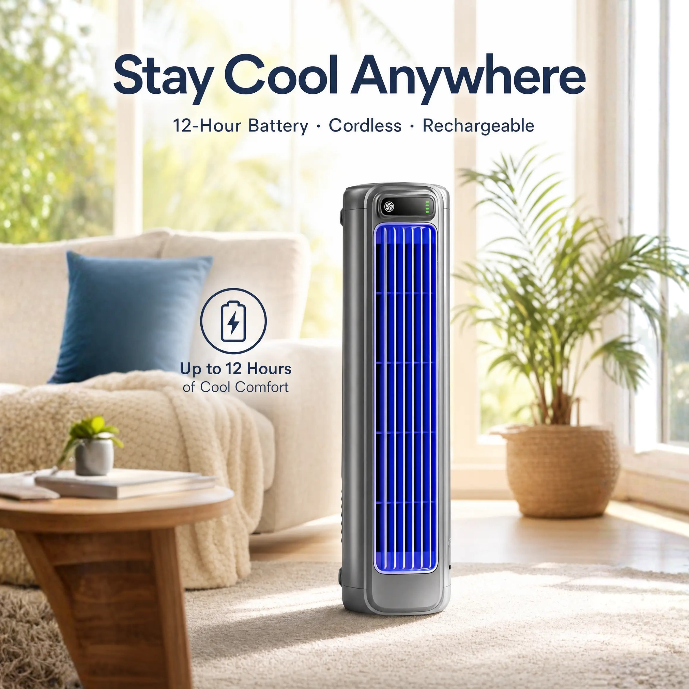 AirWave | Portable Air Conditioner with 12-Hour Battery Life & Bladeless Design | Compact Cooling Solution for Home and Travel 0