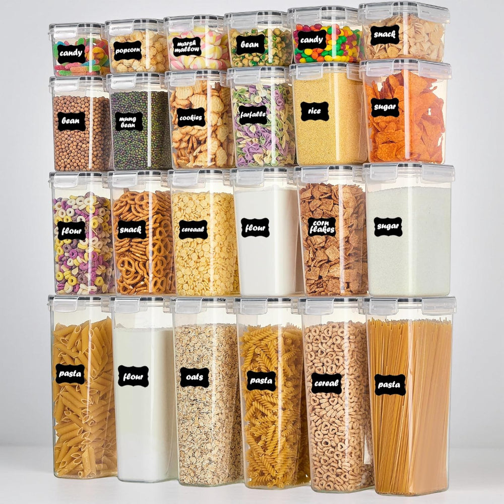 Airtight Food Storage Containers Set with Stackable Design | Clear Kitchen Organization for Freshness 0
