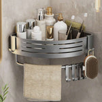 Aluminum Corner Shower Rack with Rust-Resistant Design | Space-Saving Organizer for Bathroom and Kitchen 0