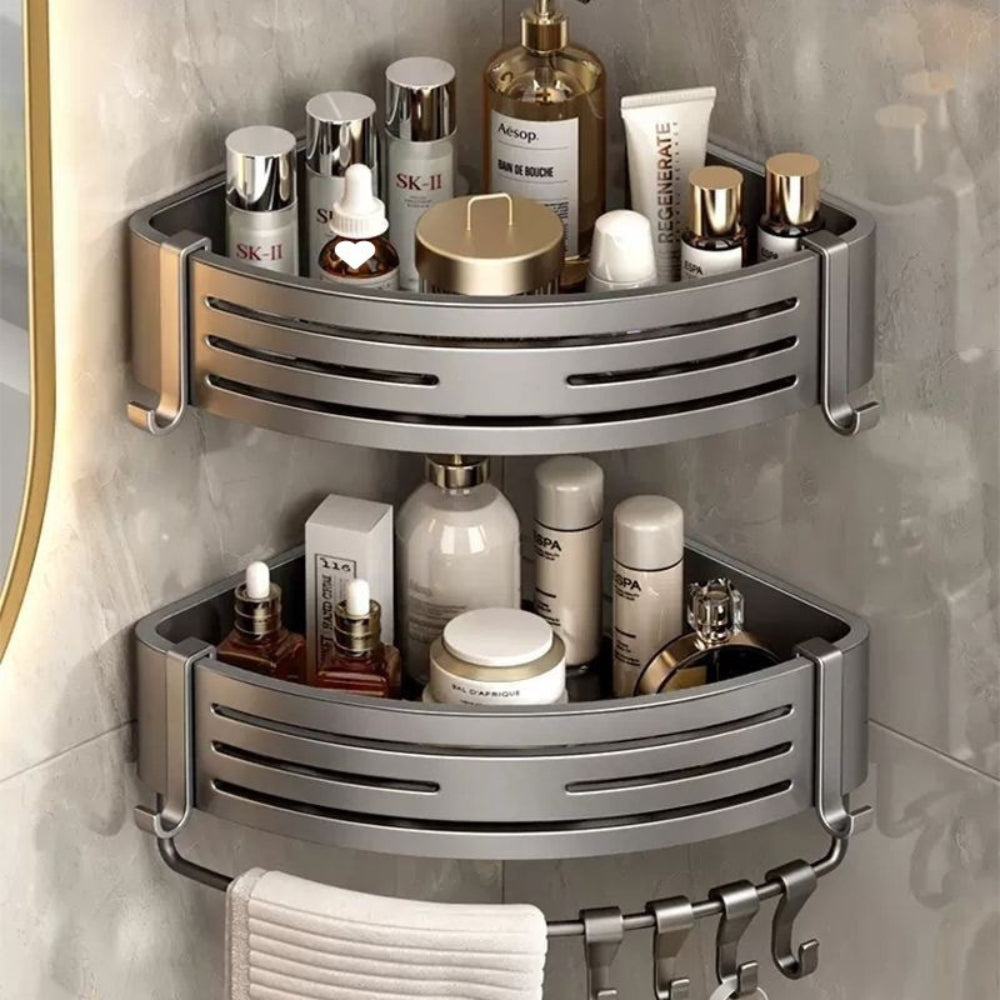 Aluminum Corner Shower Rack with Rust-Resistant Design | Space-Saving Organizer for Bathroom and Kitchen 8