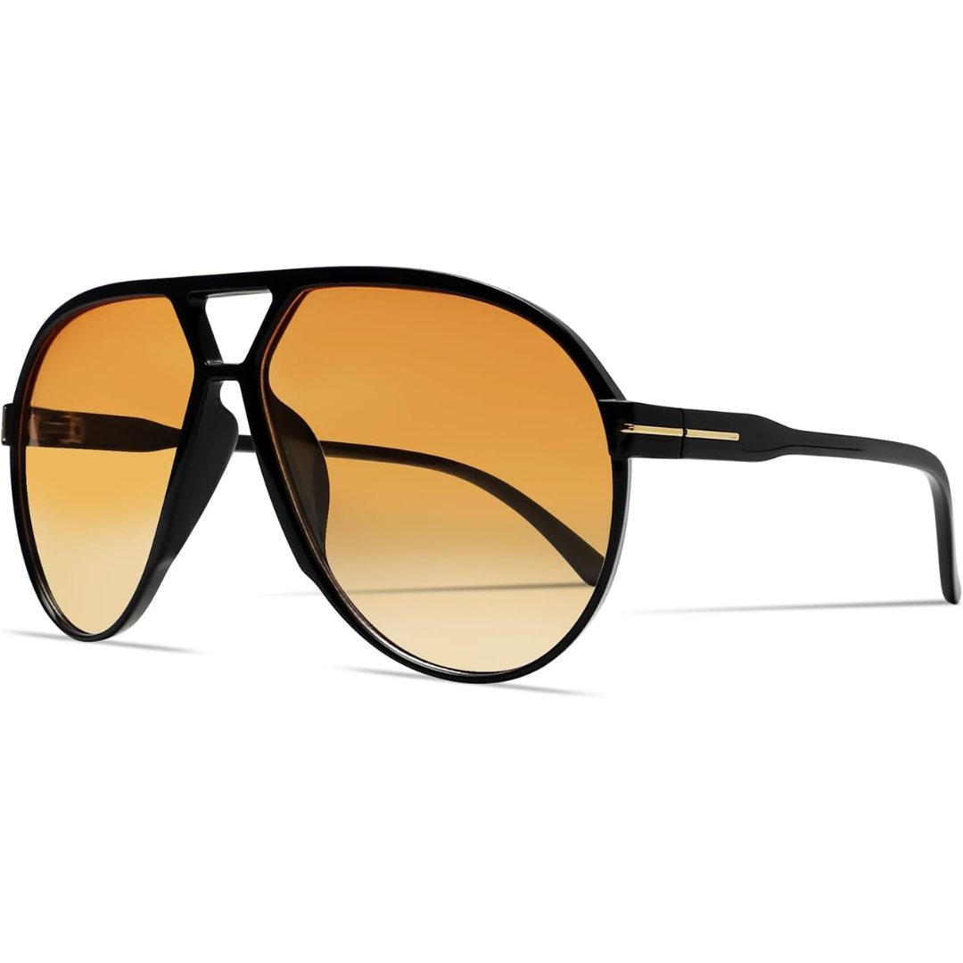 Amara | Retro Oversized Aviator Sunglasses with UV400 Protection | Unisex Design for Timeless Style 11