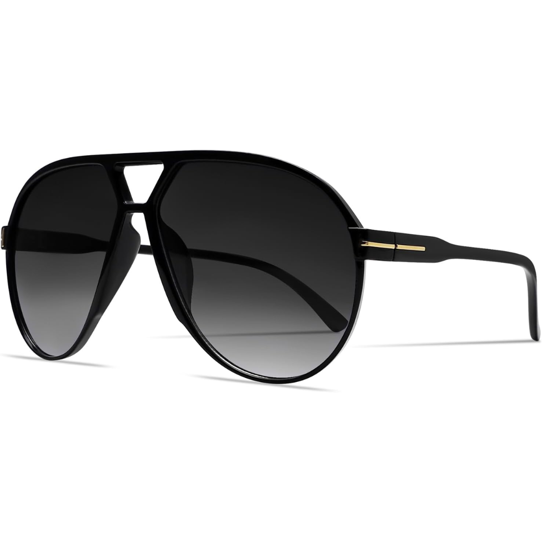 Amara | Retro Oversized Aviator Sunglasses with UV400 Protection | Unisex Design for Timeless Style 14