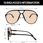 Amara | Retro Oversized Aviator Sunglasses with UV400 Protection | Unisex Design for Timeless Style 4
