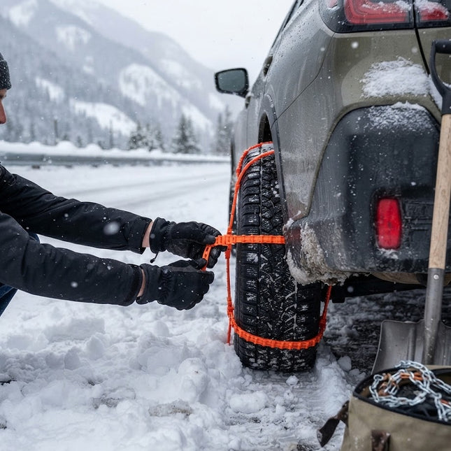 Tire Chains for Snow 10 Pack, Snow Chains for Cars Trucks SUVs and Vans, Winter Tire Chains for 6.5 to 10.5 Inch Tires