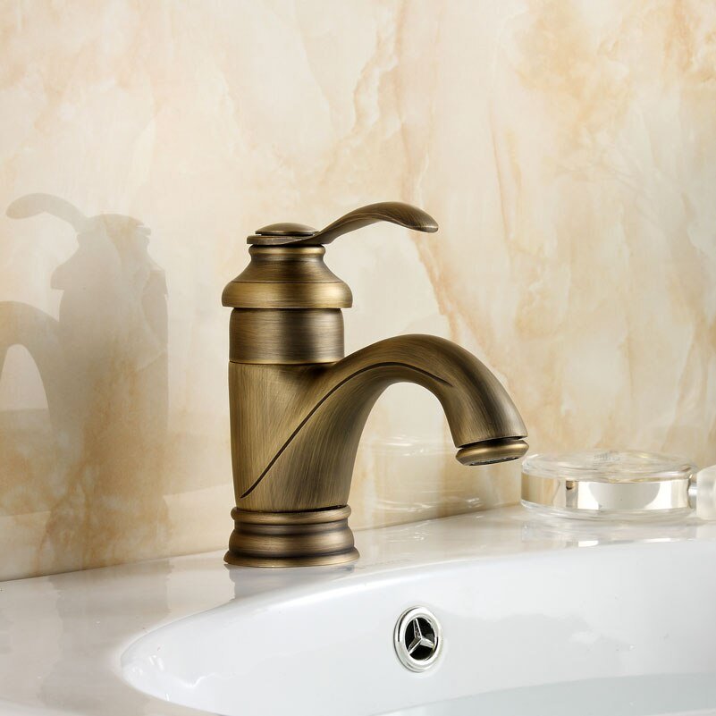Antique Brass Bathroom Faucet with Leak-Proof Cartridge | Durable Mixer Tap for Versatile Use 0