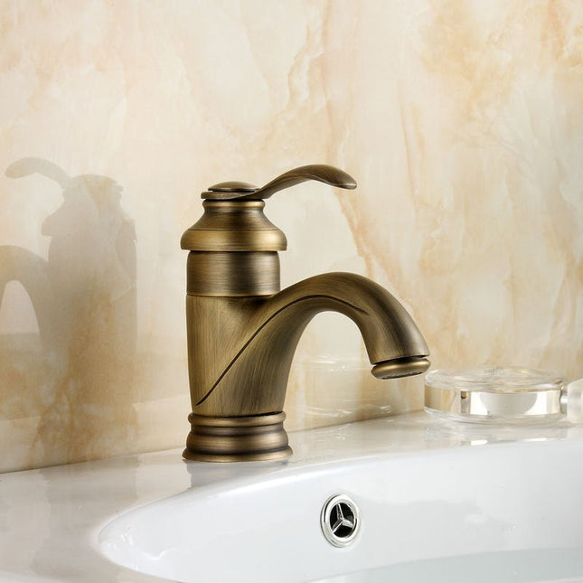 Antique Brass Bathroom Faucet with Leak-Proof Cartridge | Durable Mixer Tap for Versatile Use 1