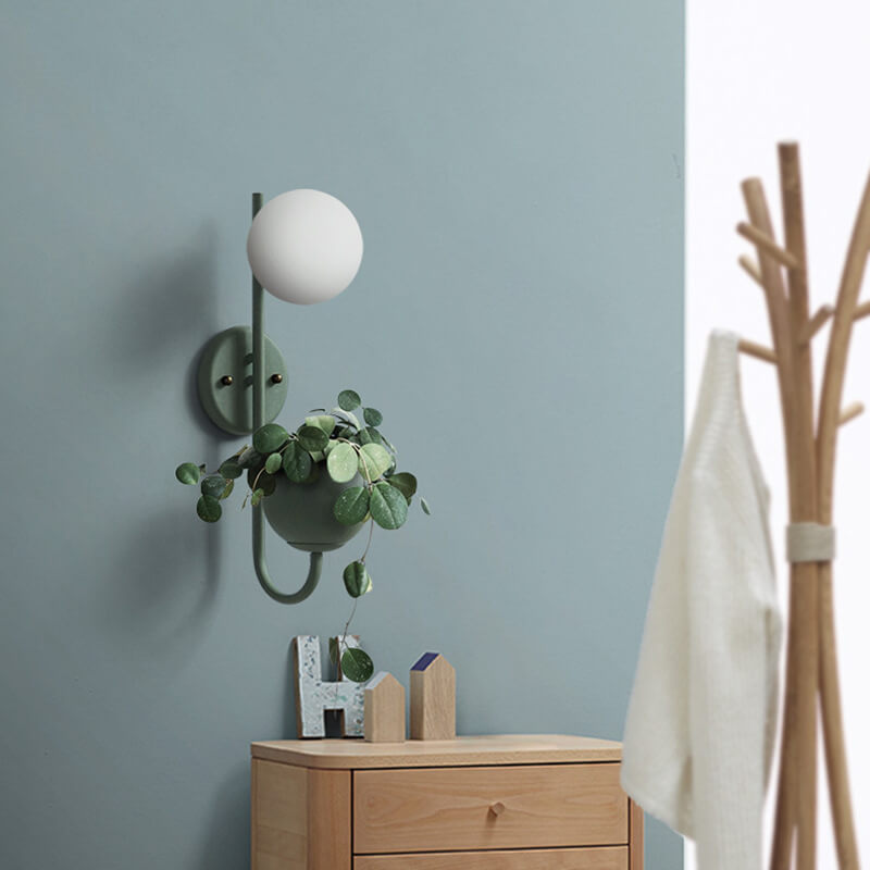AquaSphere | Stylish Modern Industrial Wall Sconce Planter Lamp 8