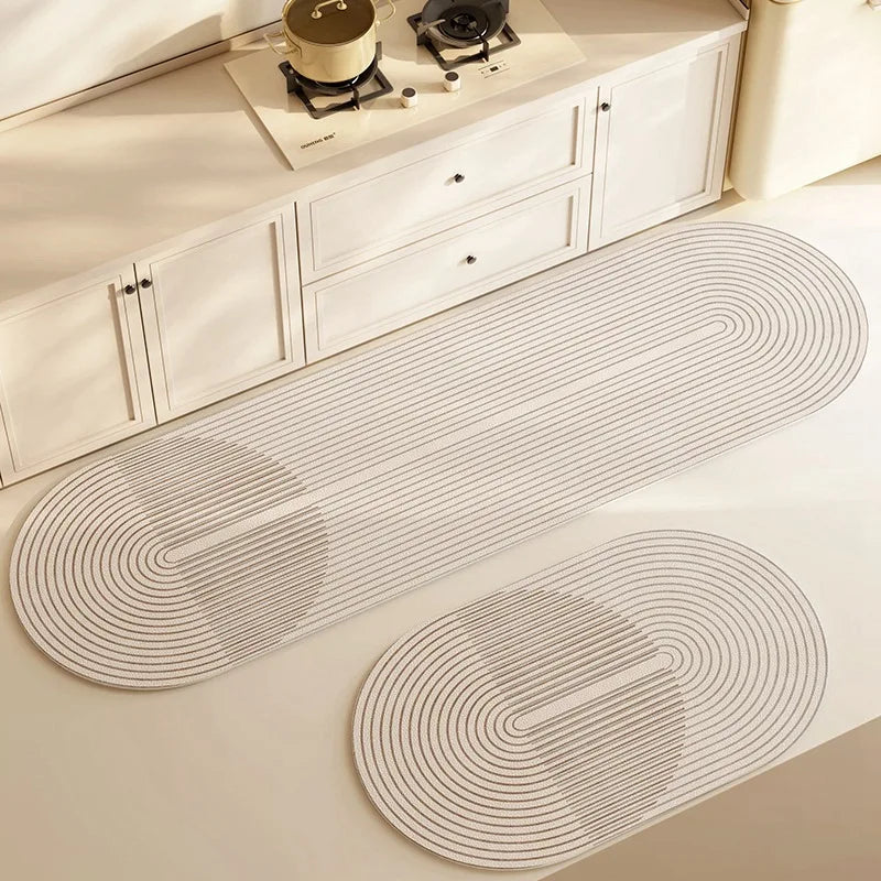 AquaStone | Stone Bath Mat with Non-Slip Rubber Backing | Stylish Absorbent Design for Kitchen and Bathroom Comfort 0