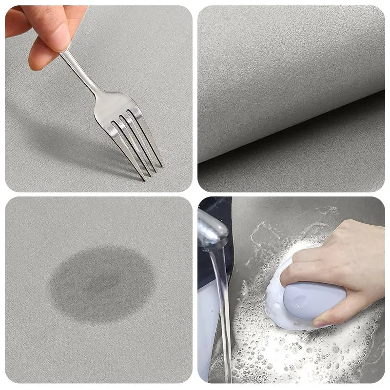 AquaStone | Stone Bath Mat with Non-Slip Rubber Backing | Stylish Absorbent Design for Kitchen and Bathroom Comfort 5