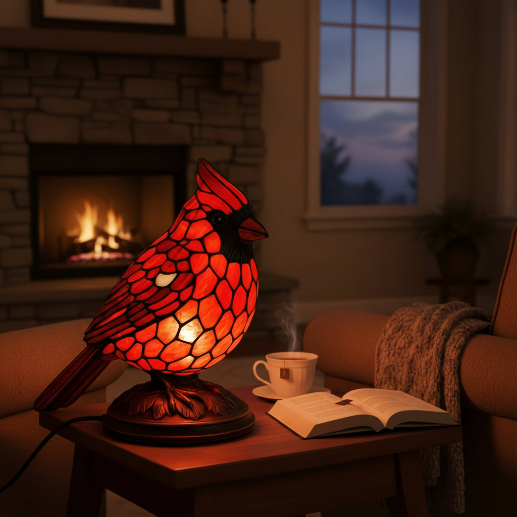 Art Glass Table Lamp | USB Powered with Soft Ambient Light | Decorative Nightstand Lamp for Cozy Bedroom Atmosphere 4