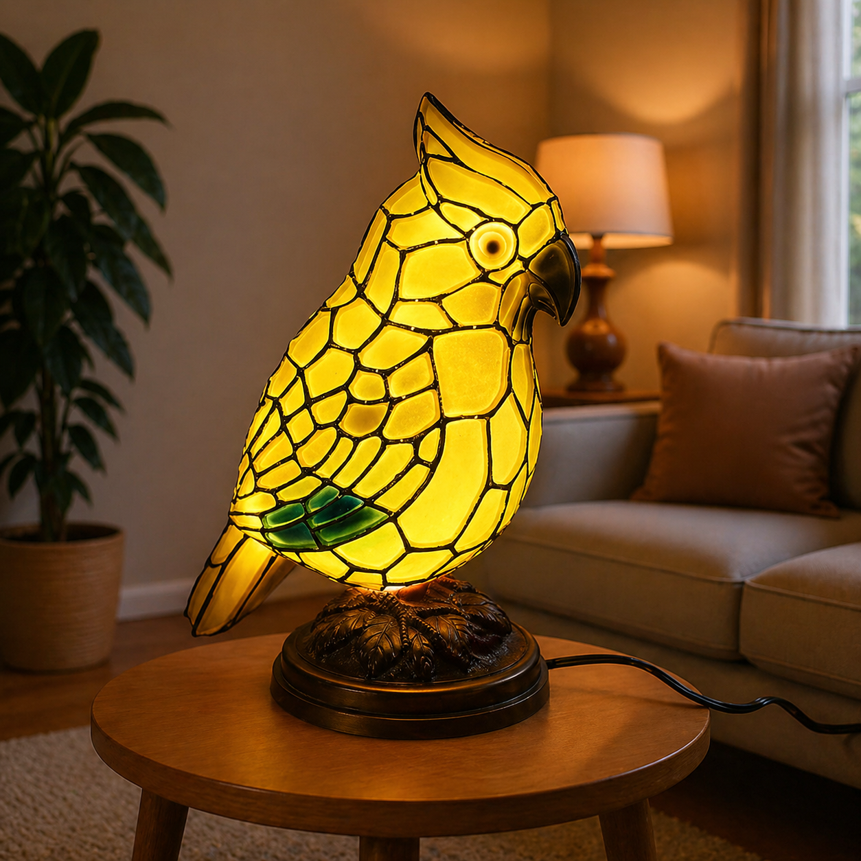 Art Glass Table Lamp | USB Powered with Soft Ambient Light | Decorative Nightstand Lamp for Cozy Bedroom Atmosphere 5
