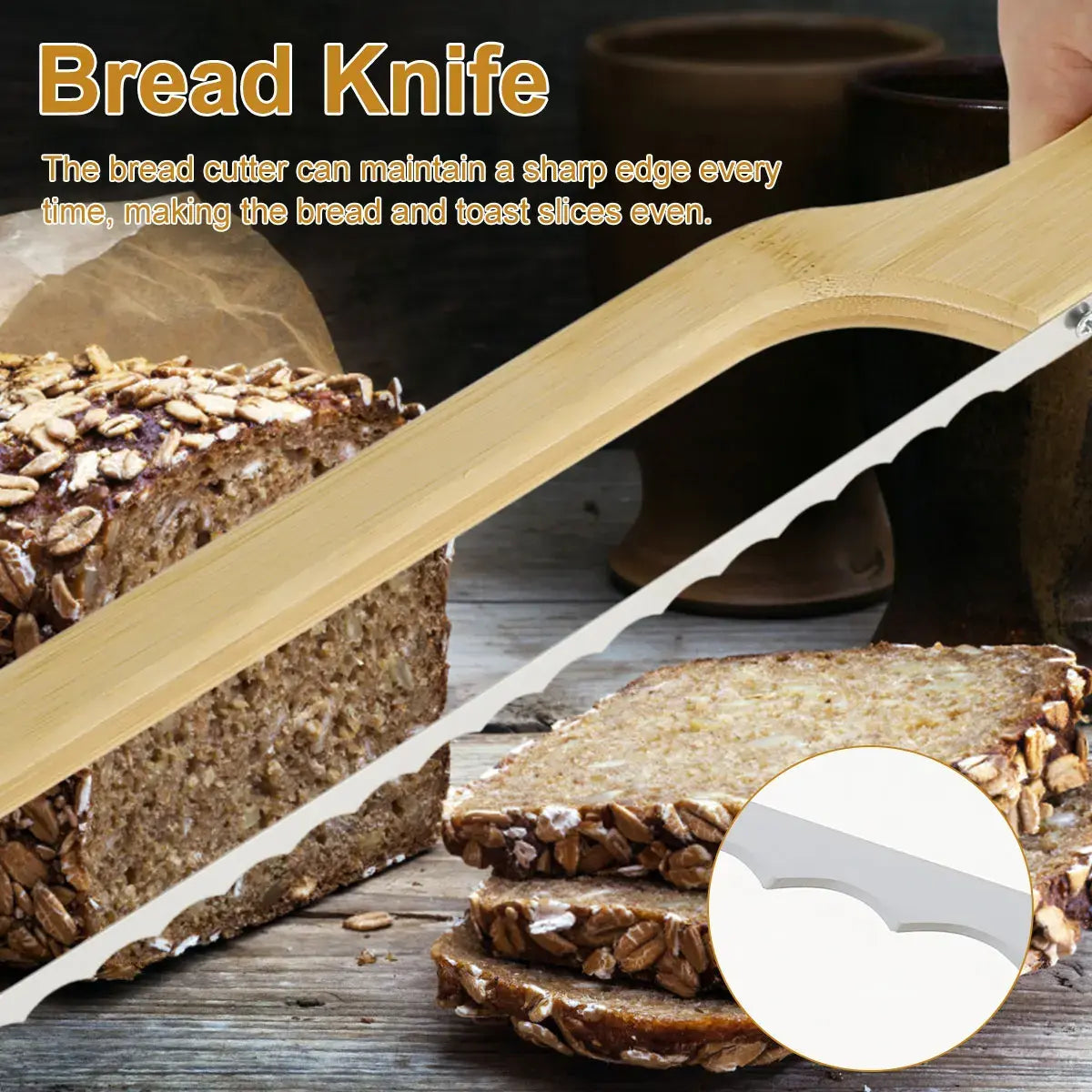 Artisan Slice | Serrated Bread Knife with Ergonomic Wooden Handle for Effortless Slicing 4