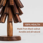 Artisan Wooden Coasters for Drinks with Tree Holder | Elegant Walnut Design for Stylish Surface Protection 7