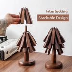 Artisan Wooden Coasters for Drinks with Tree Holder | Elegant Walnut Design for Stylish Surface Protection 8